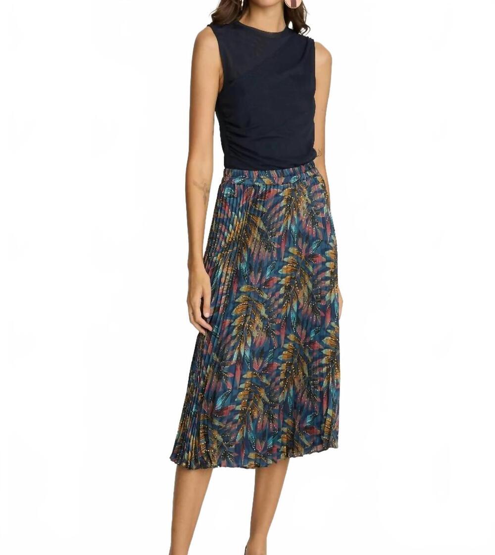 NEW CABALLERO mia midi skirt in midnight palm